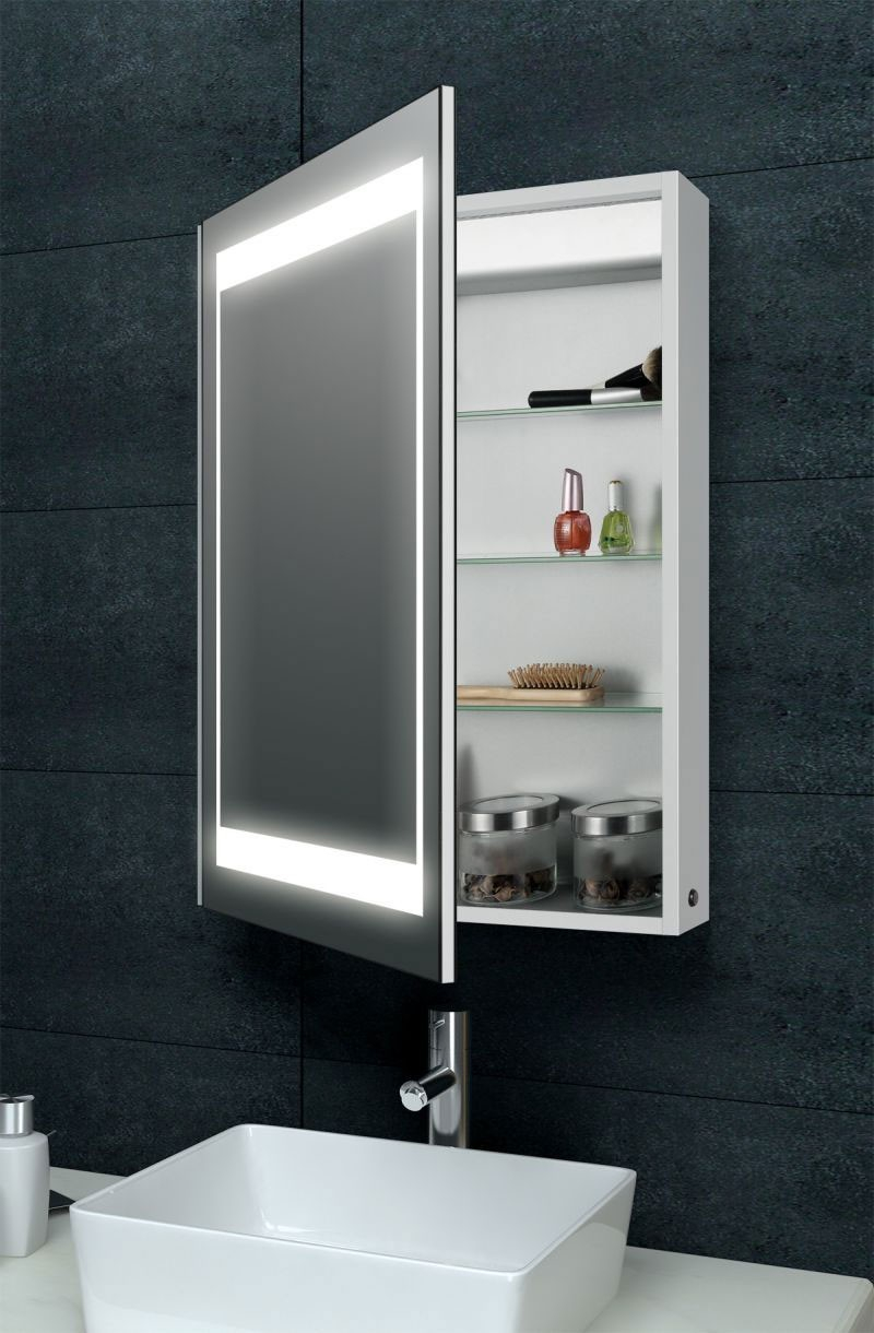 Laura Aluminum Backlit Mirrored Bathroom Cabinet inside proportions 800 X 1220