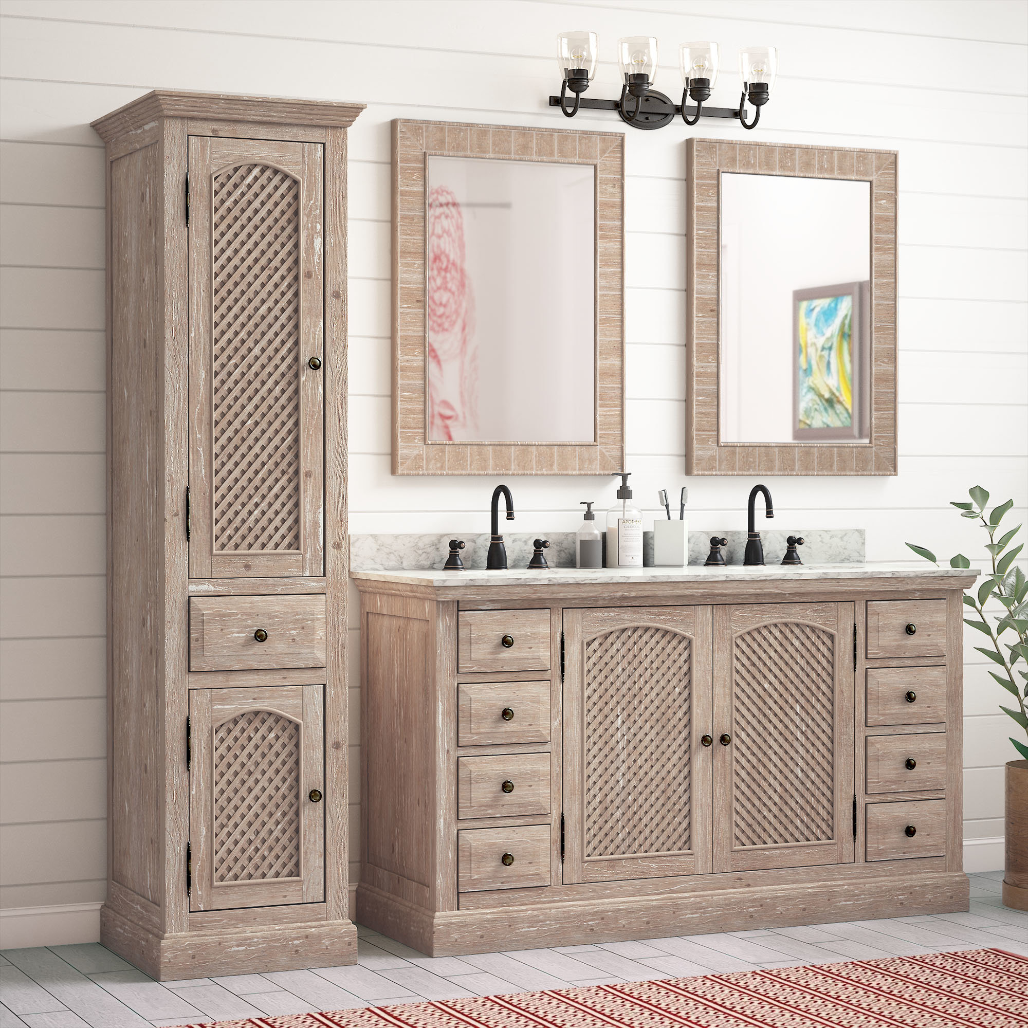 Laurel Foundry Modern Farmhouse Clemmie 61 Double Bathroom Vanity with regard to dimensions 2000 X 2000