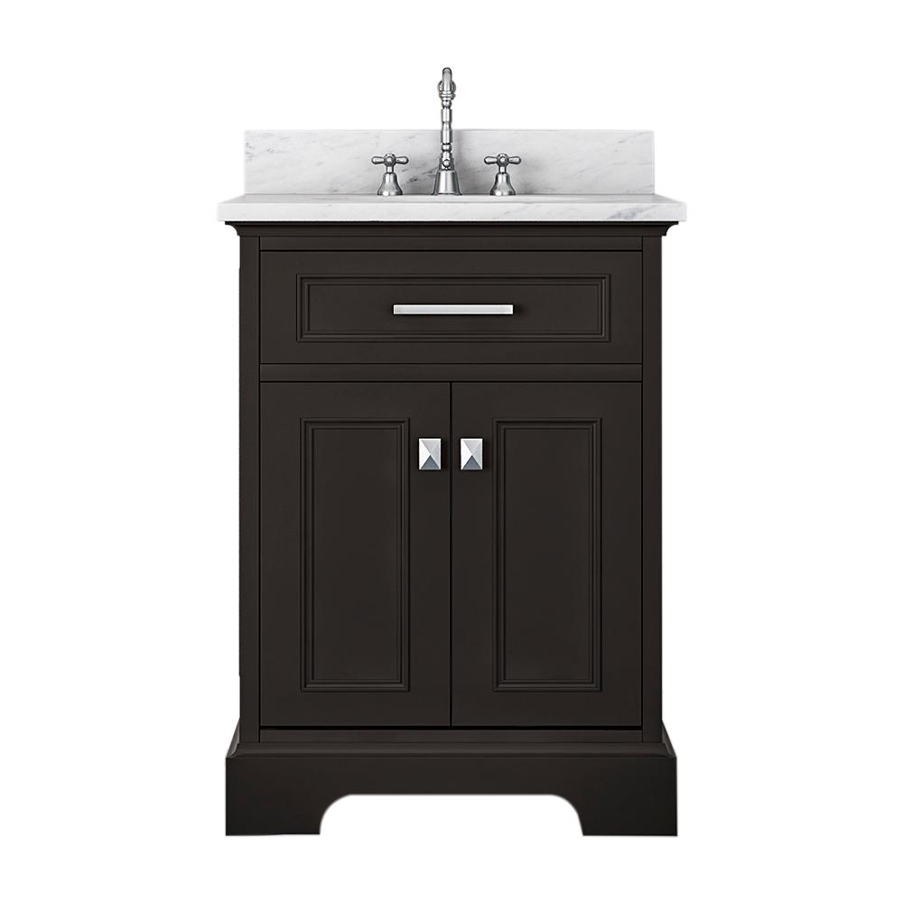 Laxton 25 In W X 34 In H Bath Vanity In Espresso With Marble inside proportions 1000 X 1000