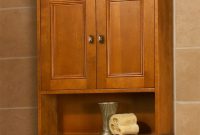 Light Brown Wooden Wall Cabinet With Double Doors Also Shelf Under inside measurements 1138 X 1300