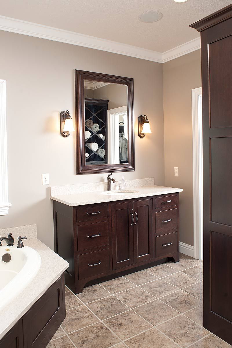 Love The Dark Cabinets With The Light Marble And Tile Bathroom inside dimensions 801 X 1200