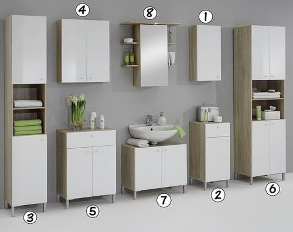 Luxury Bilbao Matching White Washed Oak Bathroom Vanity Unit in dimensions 1000 X 792