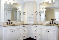 Luxury Large White Master Bathroom Cabinets With Double Sinks Stock inside size 1300 X 866