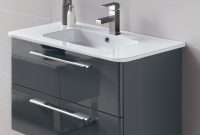 Mara Gloss Grey 80cm Vanity Unit 2 Drawer And Basin Bathroom Furniture throughout sizing 900 X 1200