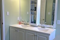 Master Bathroom Vanity Sink Mirror Update Built In Shelves Framed pertaining to sizing 1536 X 2048