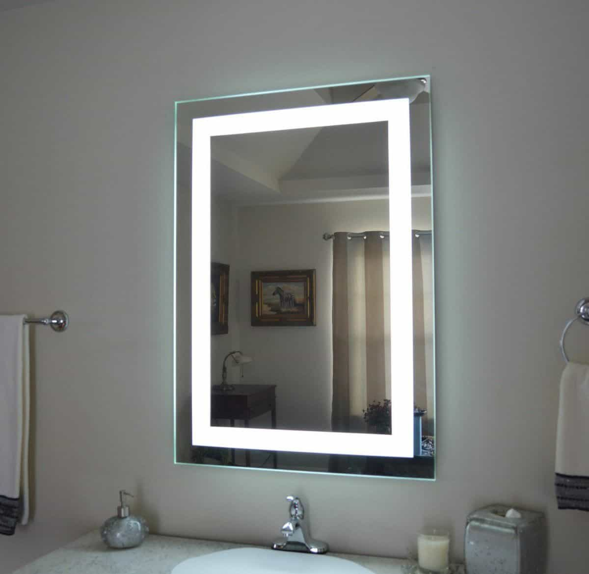Medicine Cabinet Installed In The Bathroom With Mirror And Lights with regard to dimensions 1200 X 1170