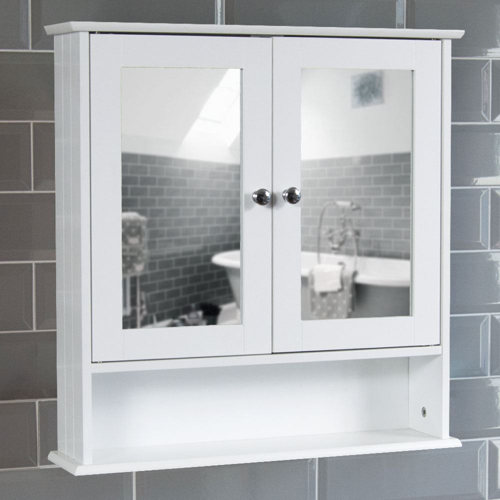 Milano Bathroom Cabinet Single Double Mirrored Doors Wall Mounted regarding measurements 1000 X 1000