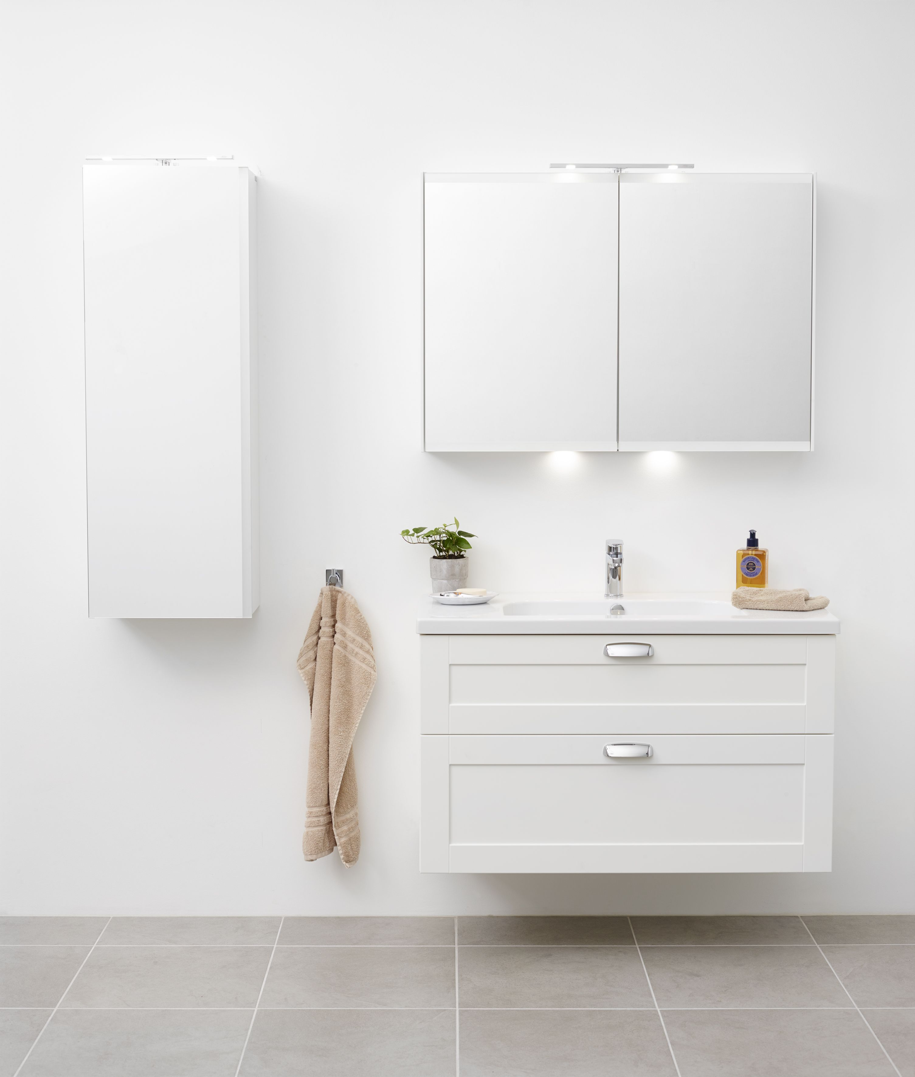 Miller Bathroom 100 Cm White London Vanity With Led Bathroom Cabinet with sizing 3010 X 3543
