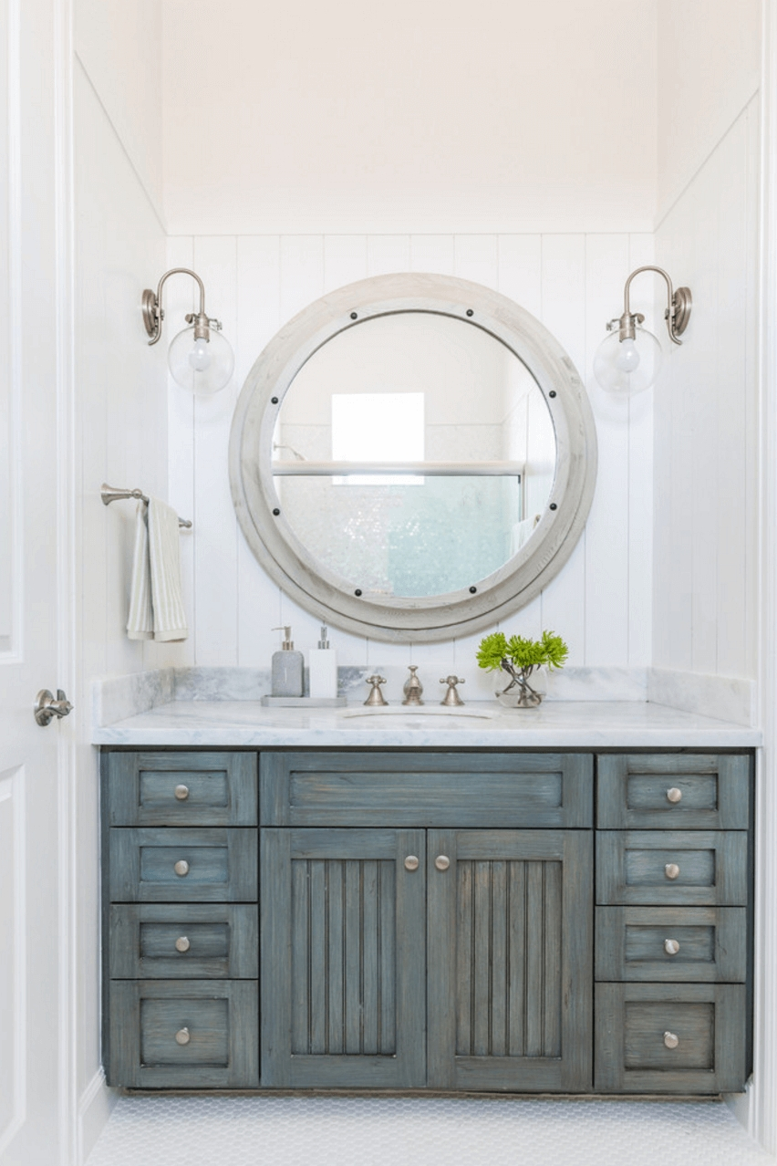 Nautical Bathroom Vanity Mirror Shalom Venetian Mirror intended for proportions 852 X 1278