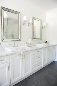 Neutrals A Pop Of Pink Win In This Blogger Home Bathrooms in measurements 2767 X 4159