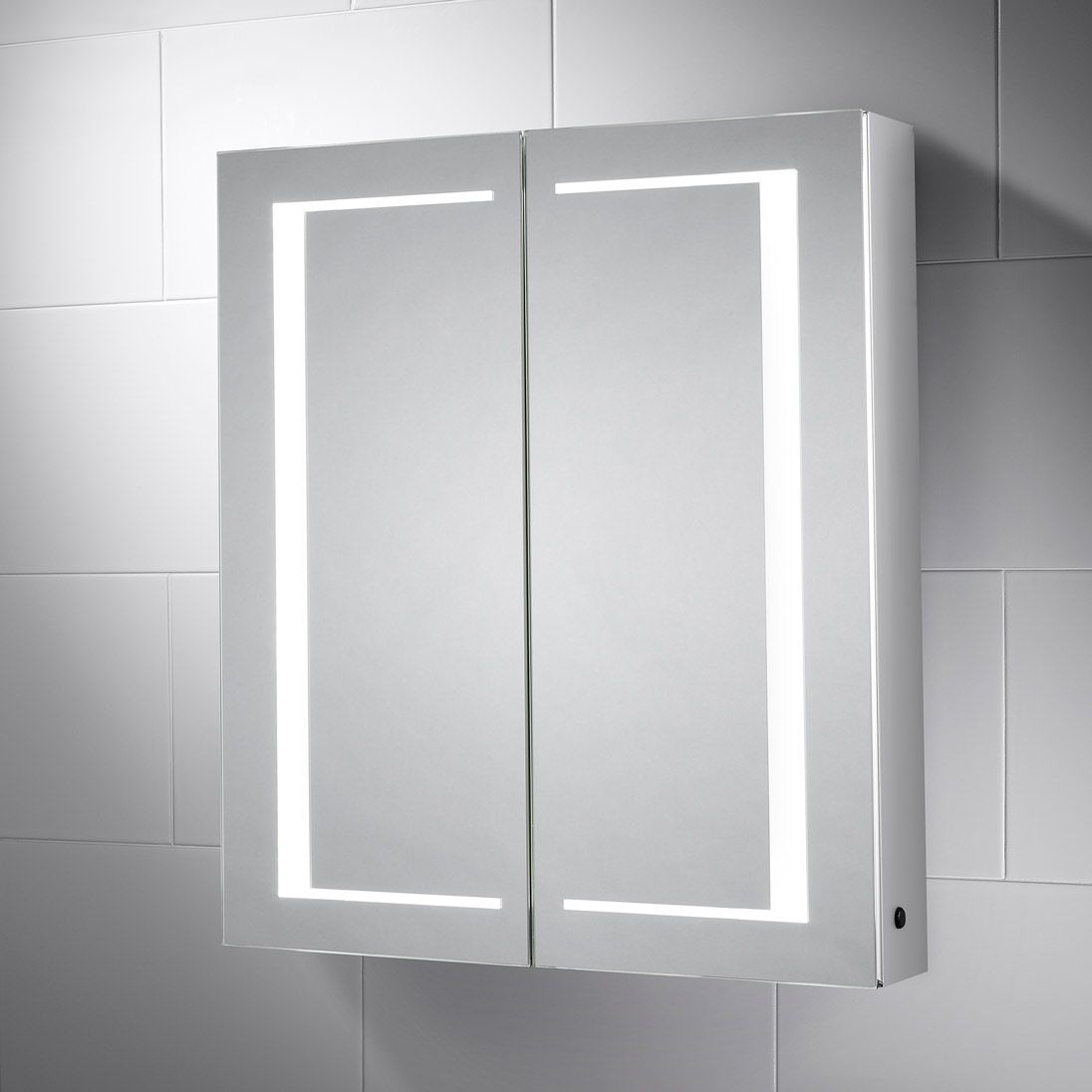 Nimbus Led Illuminated Double Sided Bathroom Cabinet Mirror Pebble intended for measurements 1096 X 1096