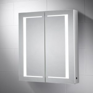 Nimbus Led Illuminated Double Sided Bathroom Cabinet Mirror Pebble throughout proportions 1096 X 1096