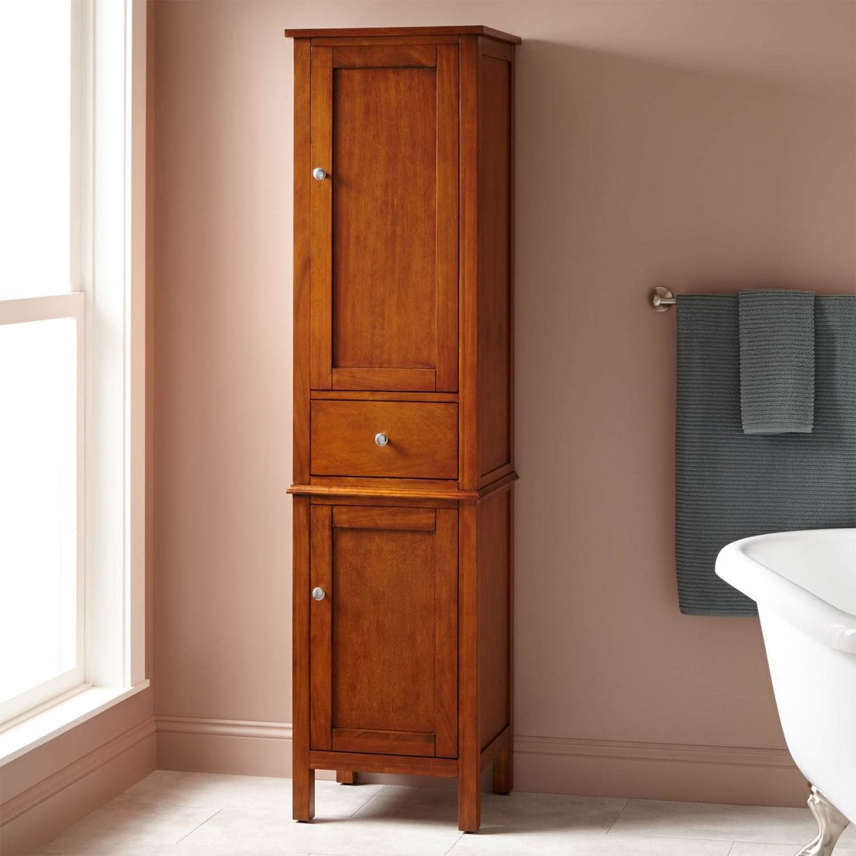 Oak Linen Cabinet For Bathrooms My Web Value for sizing 1234 X 1234