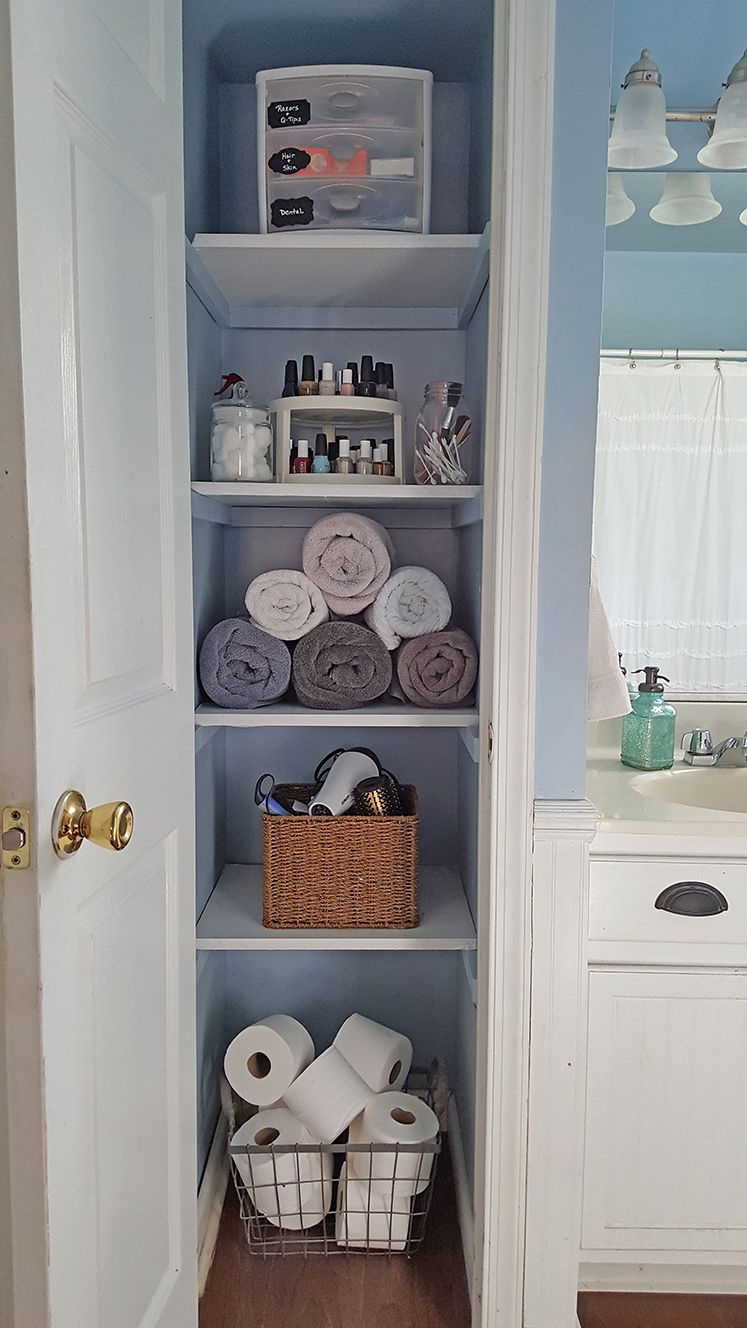 Organized Linen Closet Diyfirst Home First Apartment within sizing 747 X 1328