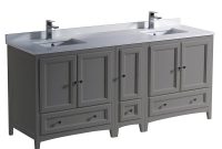 Oxford 72 Gray Traditional Double Sink Bathroom Cabinets W Top Sinks with size 1000 X 1000