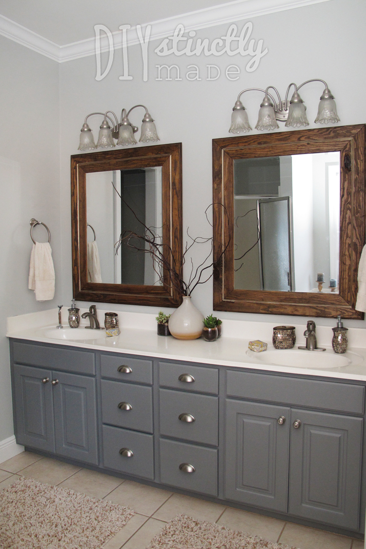 Painted Bathroom Cabinets Gray And Brown Color Scheme Decorating throughout size 750 X 1125