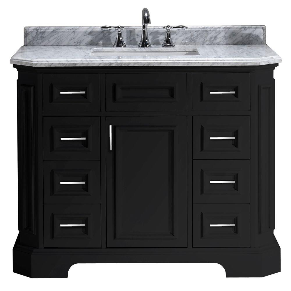 Pegasus Bristol 42 In Vanity In Black With Marble Vanity Top In in size 1000 X 1000