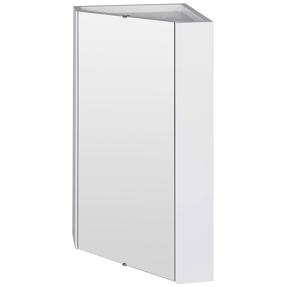Premier Mayford High Gloss White 459mm Corner Mirror Cabinet within measurements 975 X 975
