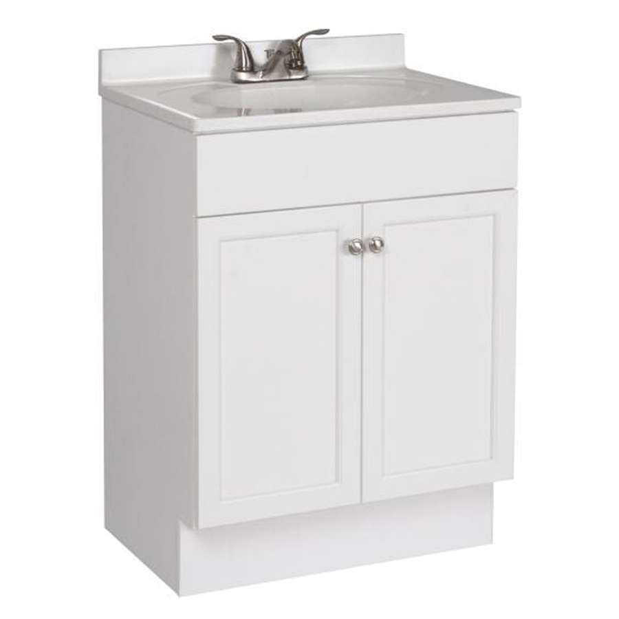 Project Source 245 In White Single Sink Bathroom Vanity With White inside sizing 900 X 900