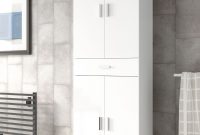 Rimini Tall Bathroom Cupboard White Gloss intended for dimensions 1535 X 2048
