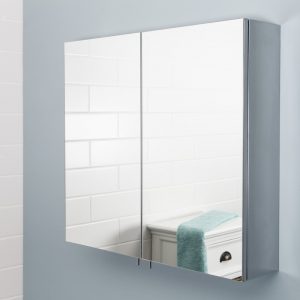 Stainless Steel Bathroom Cabinet Mirror Doors Vasari intended for measurements 1000 X 1000