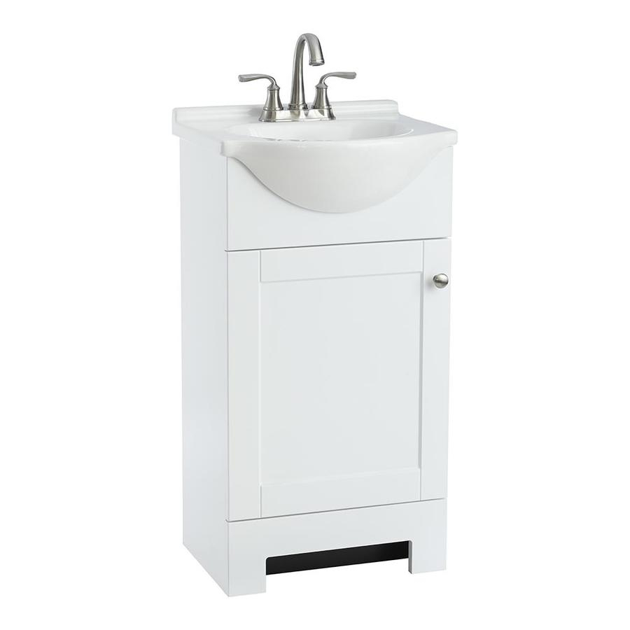 Style Selections Euro 19 In White Single Sink Bathroom Vanity With intended for measurements 900 X 900