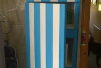 Tall Beach Hut Style Bathroom Cabinet Made From Oddments Of Wood for proportions 916 X 1632