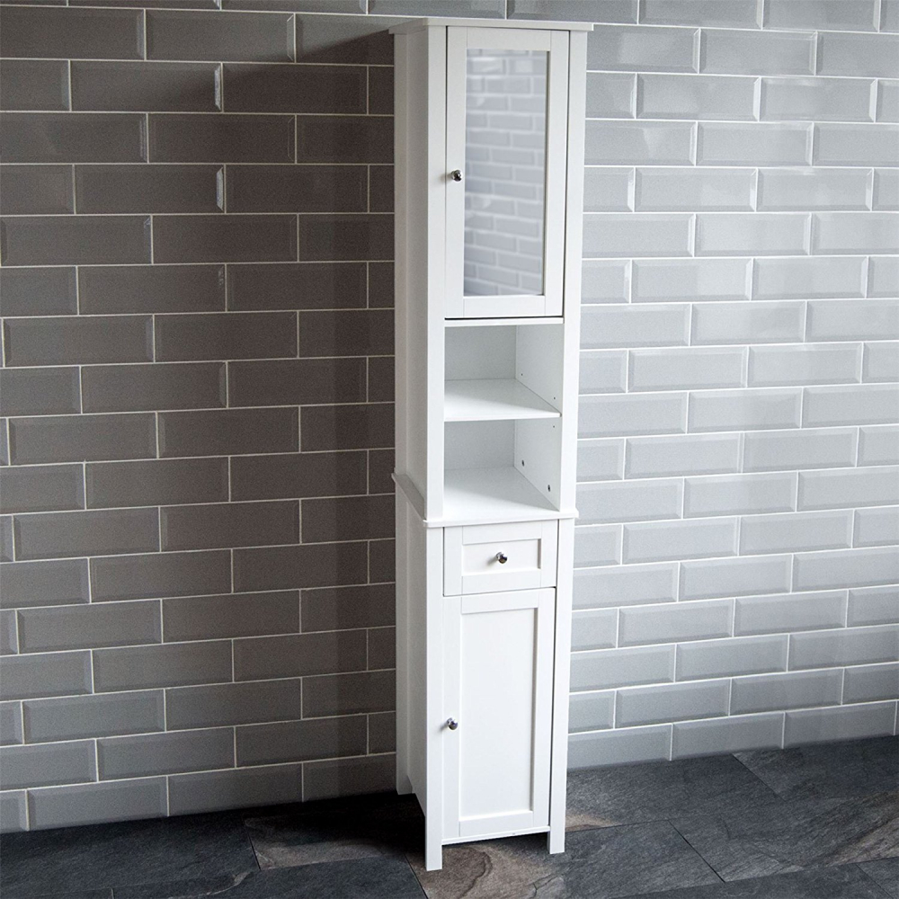 Tall Mirrored Bathroom Cabinet Storage Cupboard Free Standing High with regard to measurements 1000 X 1000