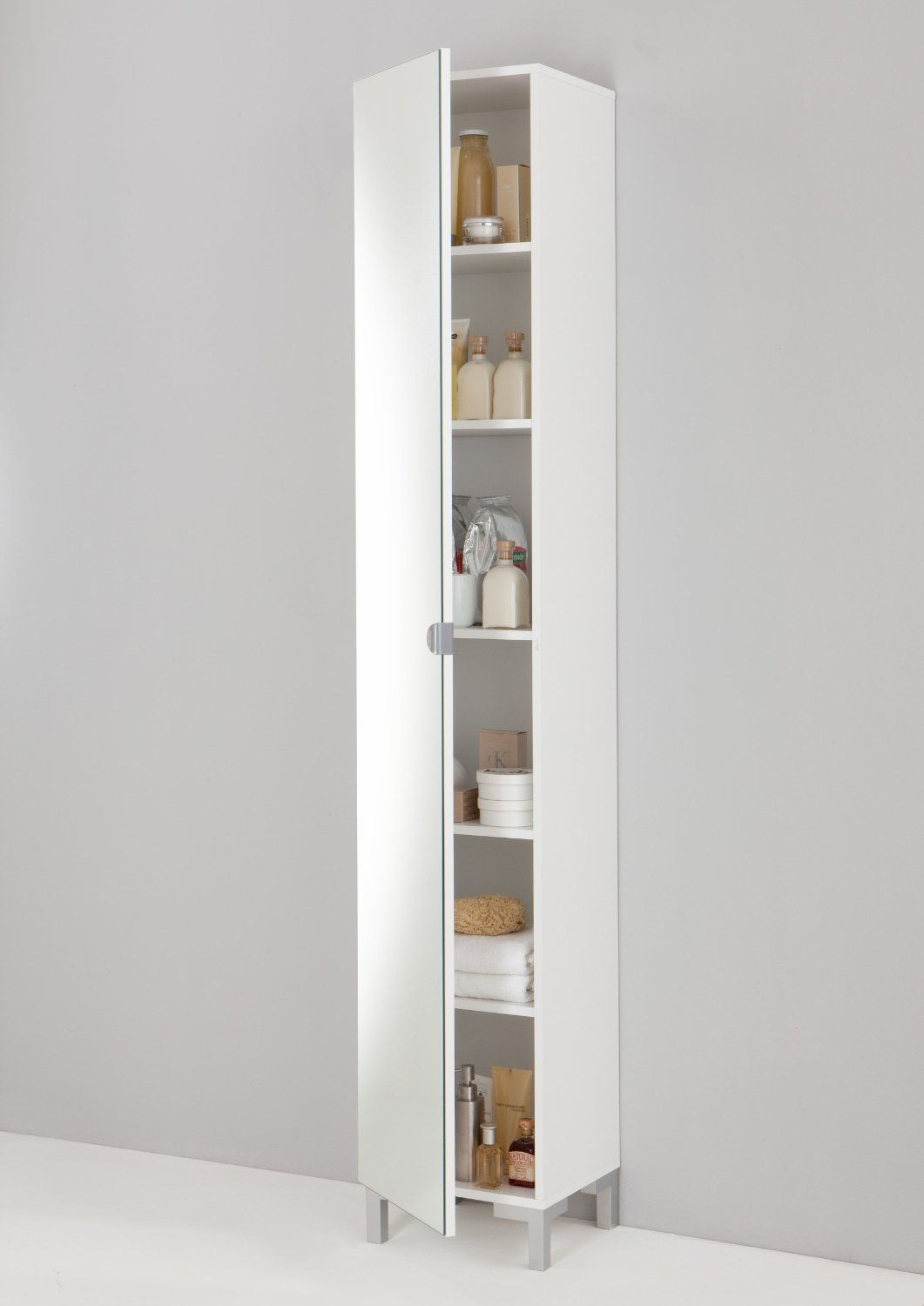 Tarra Floor Standing Tall Cabinet Tallboy In White Finish With with sizing 1061 X 1500