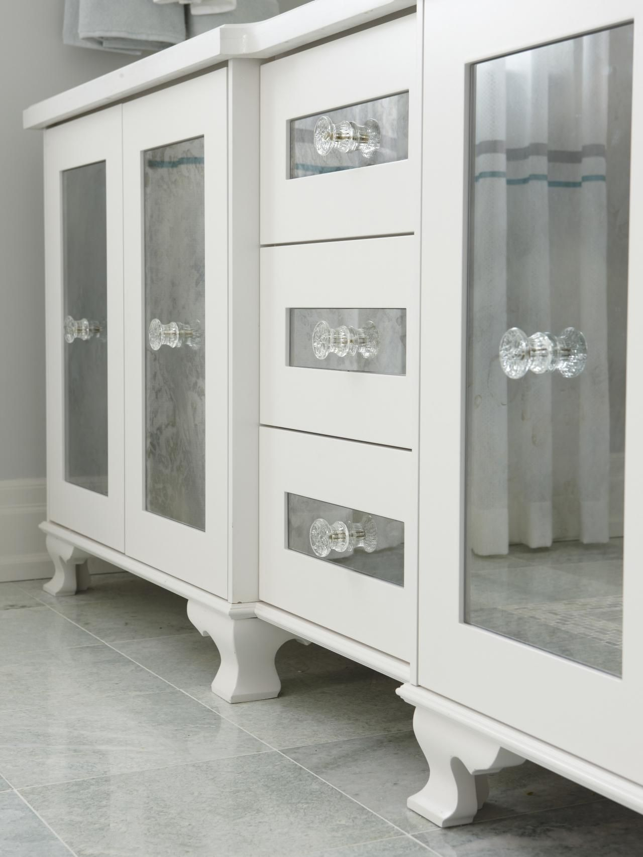 This Beautiful White Vanity With Frosted Glass Inlay Cabinet Door with proportions 1280 X 1707