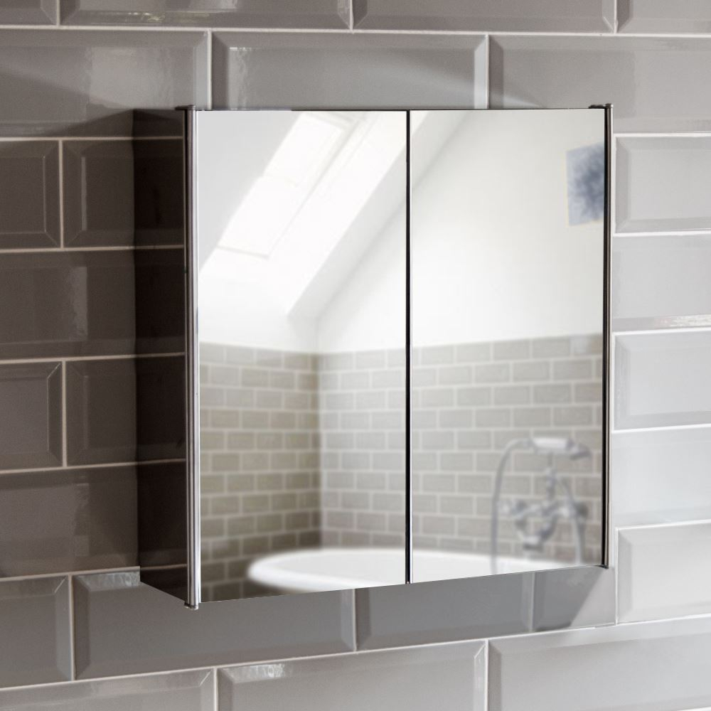 Tiano Bathroom Cabinet Double Triple Door Stainless Steel Mirror regarding dimensions 1000 X 1000