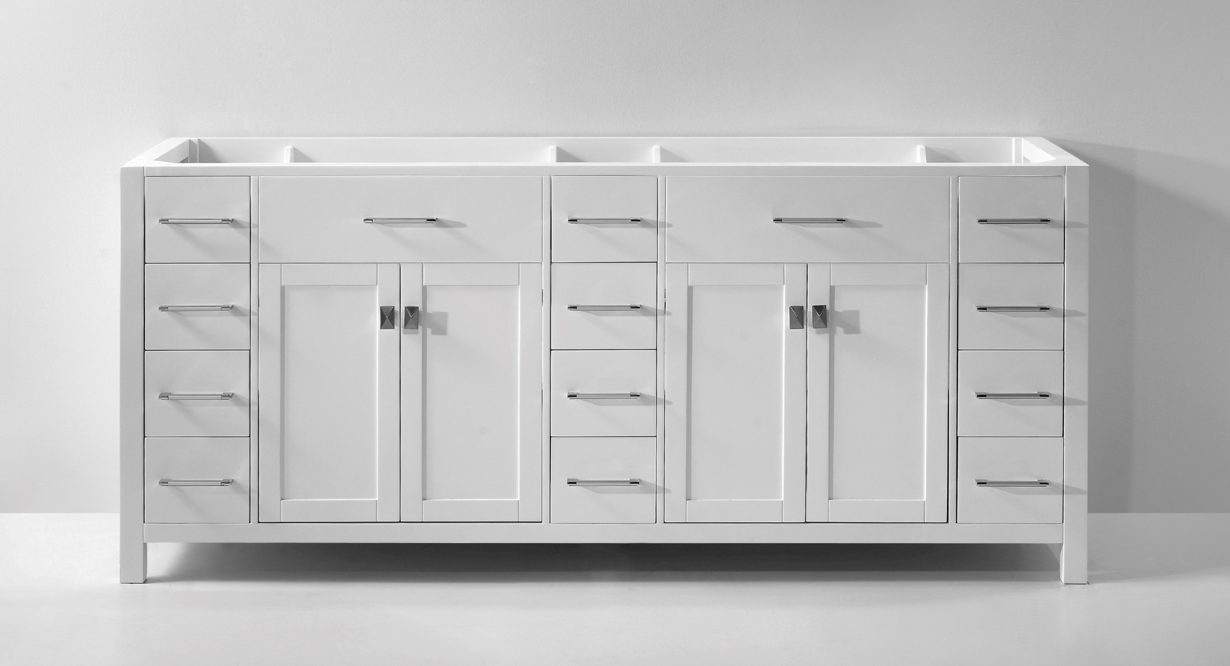 Virtu Usa Caroline Parkway 78 Bathroom Vanity Cabinet In White in sizing 2500 X 1354