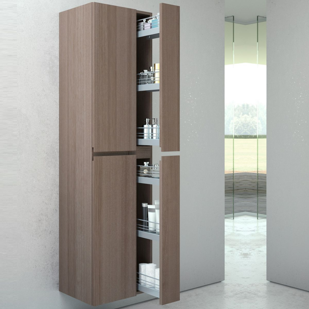 Vitra Memoria Tall Cabinet With Pull Out Storage Uk Bathrooms within size 1200 X 1200
