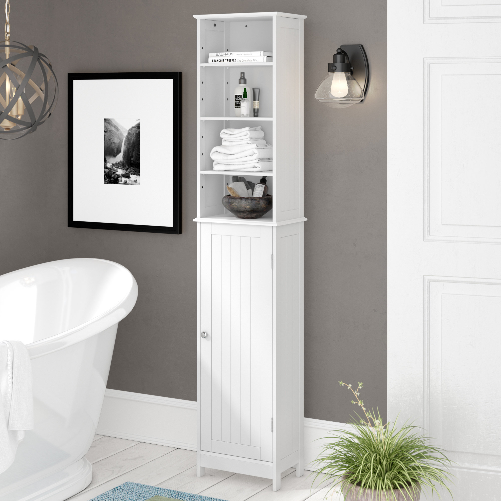 Wayfair Basics Hampton 1655x34cm Free Standing Tall Bathroom for measurements 2000 X 2000