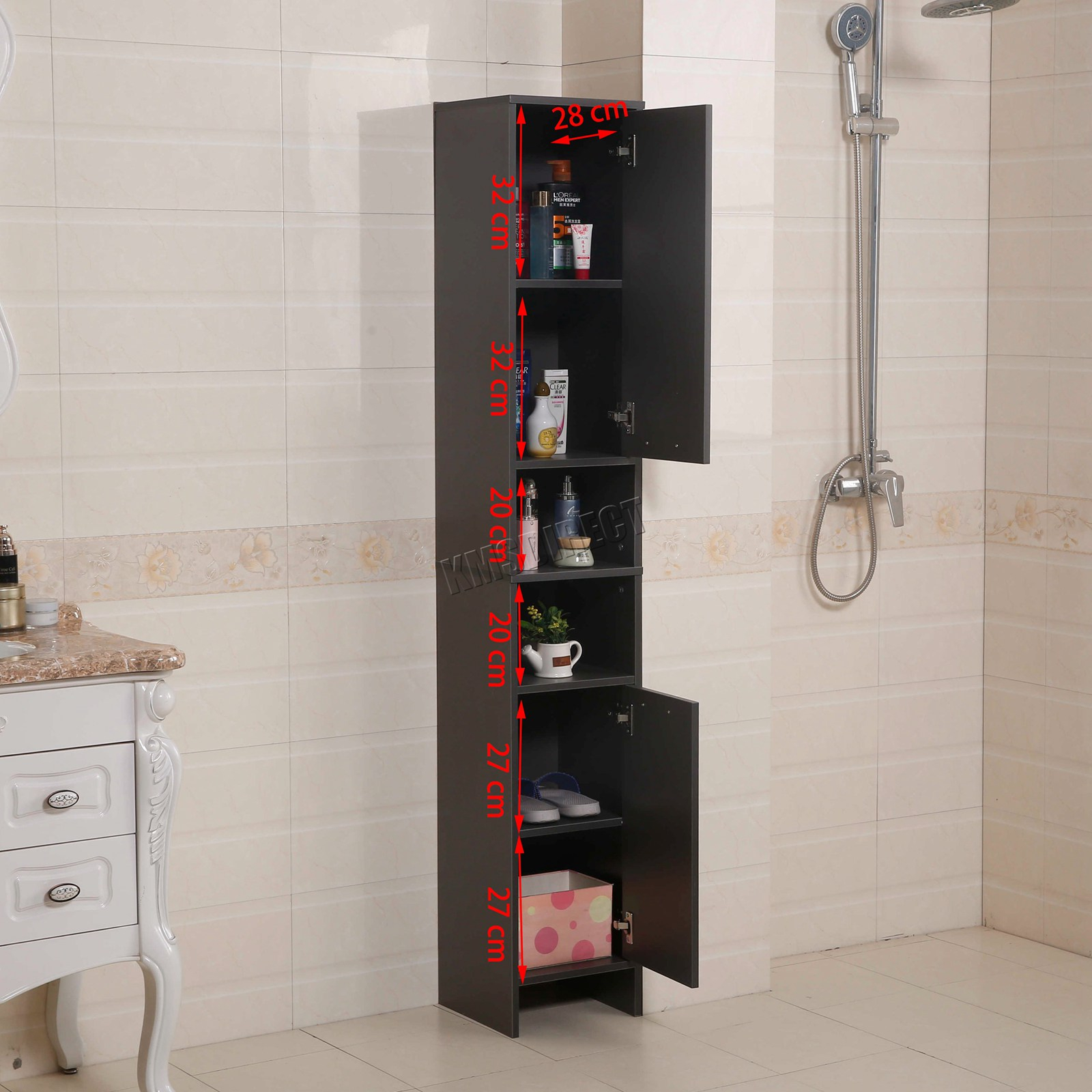 Westwood Bathroom Cabinet Tall Shelving Storage Cupboard Floor pertaining to proportions 1600 X 1600