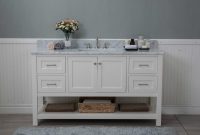White Shaker 60 Bathroom Vanity 4 Drawers 1 Sink Open Shelf W pertaining to measurements 1500 X 1001
