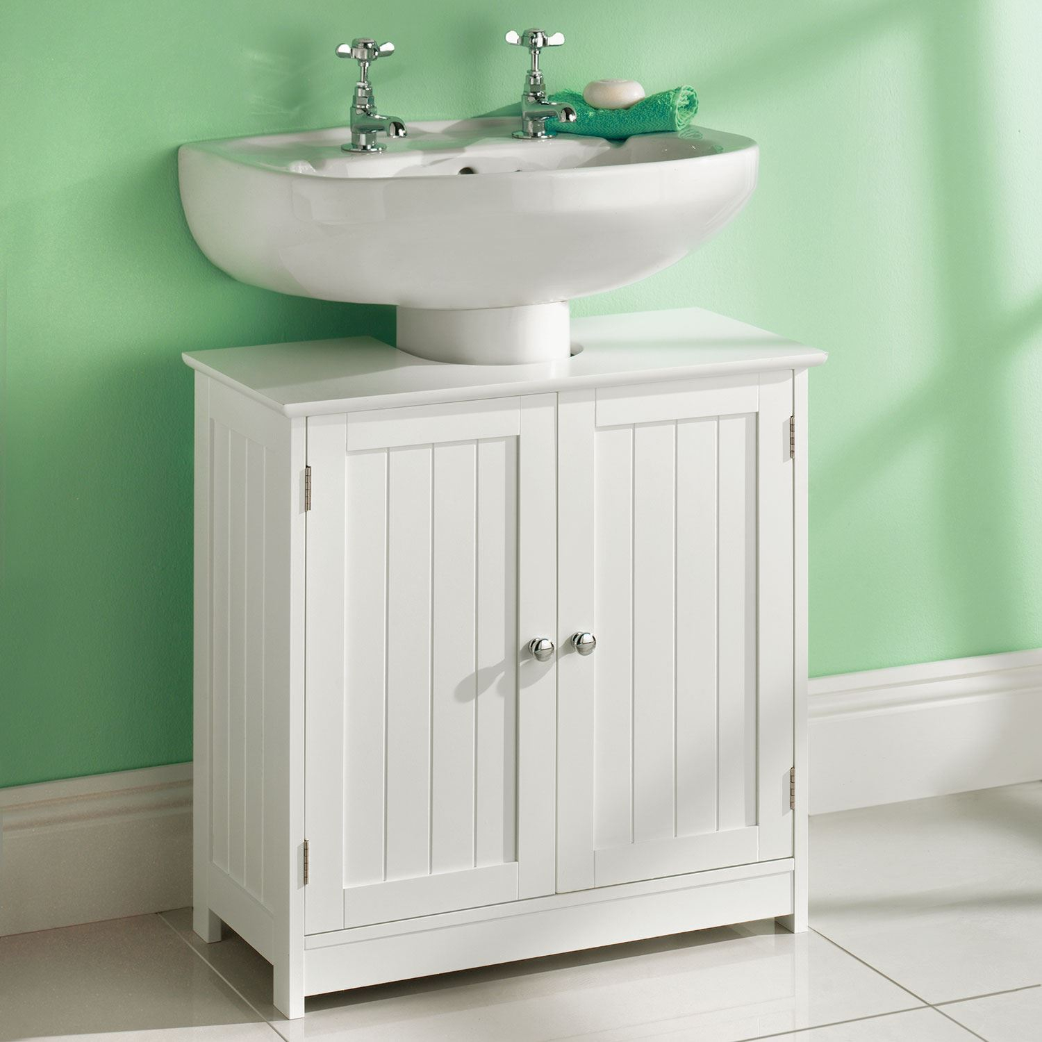 White Under Sink Basin Cabinet Cupboard Bathroom Furniture Storage regarding size 1500 X 1500