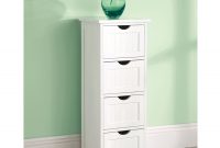 White Wooden Large 4 Drawer Free Standing Bathroom Cabinet Cupboard within sizing 1500 X 1500