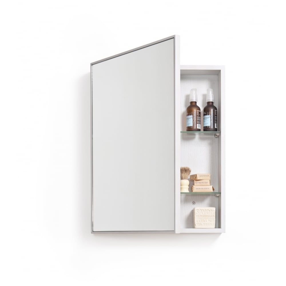 Wireworks Slimline Bathroom Cabinet 550 Oyster White Black Design inside dimensions 1000 X 1000