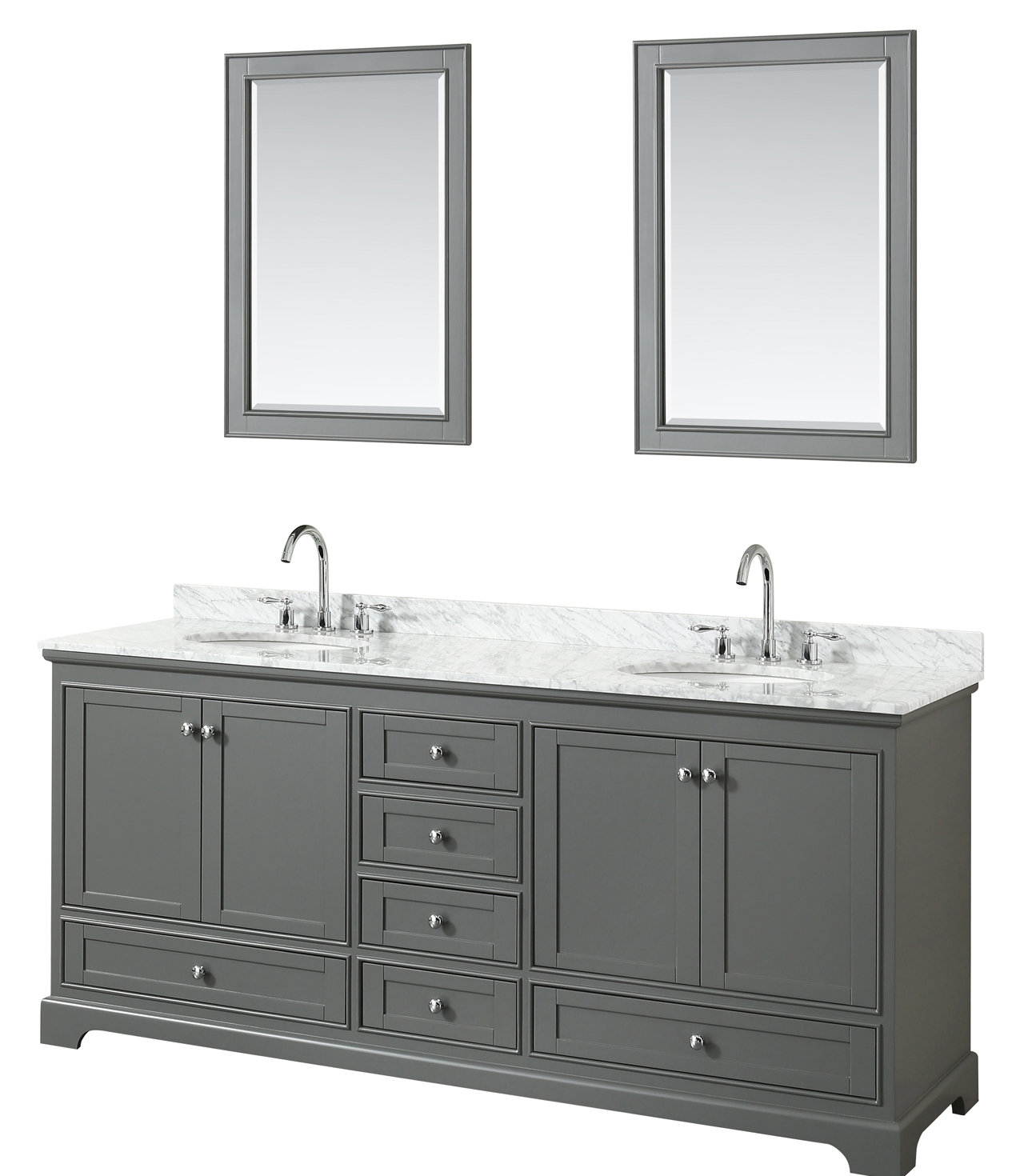 Wyndham Collection Deborah 80 Double Dark Gray Bathroom Vanity Set in size 1275 X 1470