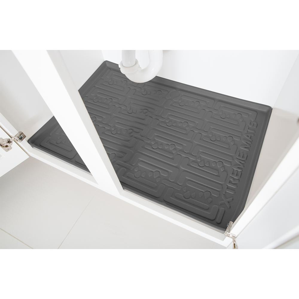 Xtreme Mats Grey Bathroom Vanity Depth Under Sink Cabinet Mat Drip in size 1000 X 1000