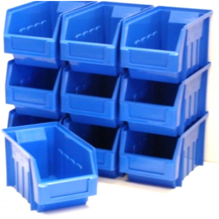 10 Blue Stacking Storage Parts Bins For Garage Storage Box Sold pertaining to sizing 900 X 900