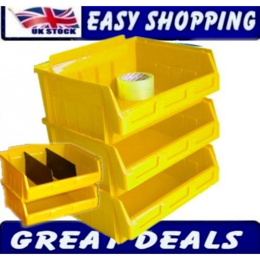 10 Yellow Storage Bins Large 290mmlx363mm With Free Dividers Sold inside measurements 900 X 900