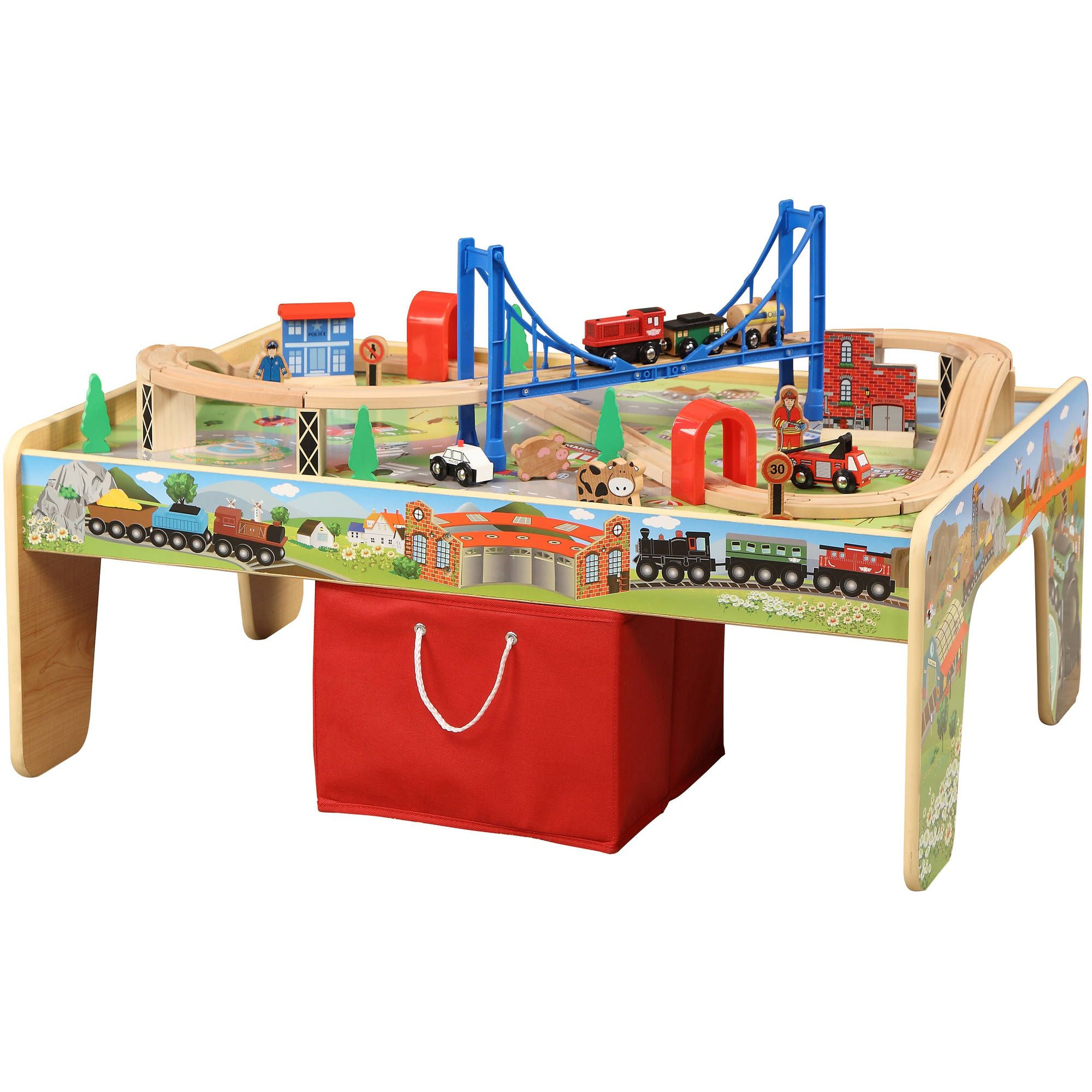 100 Piece Mountain Train Set And Wooden Activity Table Walmart intended for dimensions 2000 X 2000