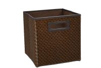 105 In X 11 In X 105 In Brown Faux Leather Cross Weave Storage Drawer within size 1000 X 1000