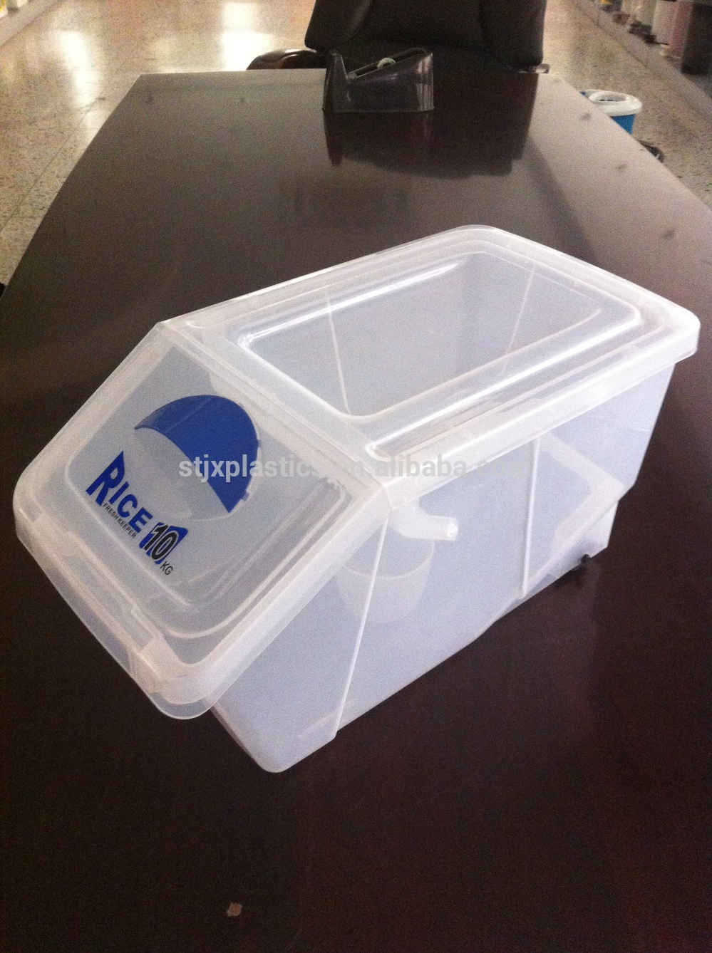 10kg Plastic Rice Bin Food Storage Container With Flip Lock Lid intended for proportions 999 X 1338