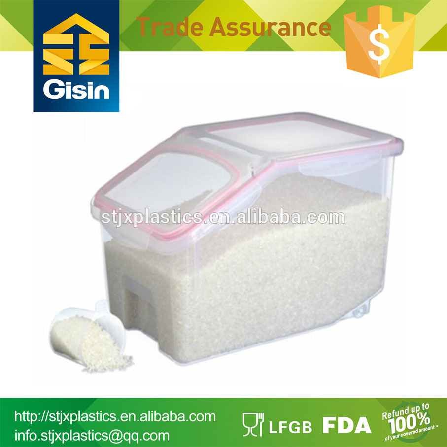 10kg Plastic Rice Bin Food Storage Container With Flip Lock Lid with sizing 907 X 907