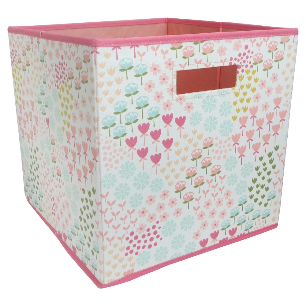 13x13 Floral Fabric Cube Toy Storage Bin Pillowfort Addisons intended for measurements 1000 X 1000