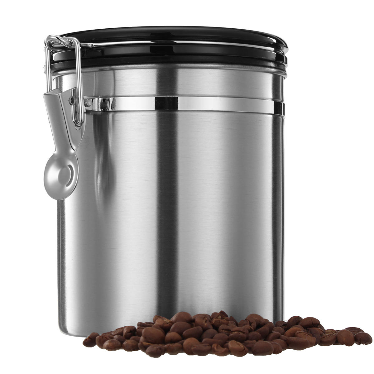 15l Silver Stainless Steel Sealed Coffee Bean Tea Storage Canister in sizing 1200 X 1200