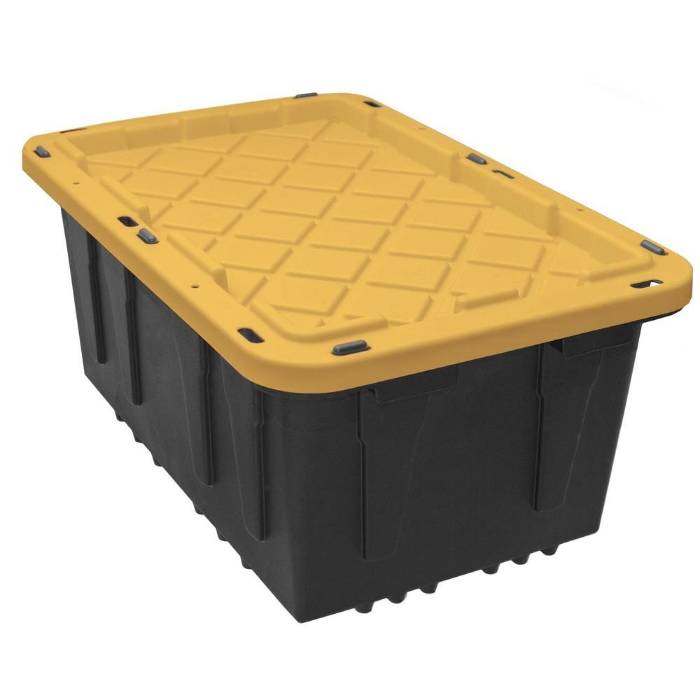 17 Gal Storage Box Tote Snap Fit Lockable Lid Heavy Duty Storing for size 1000 X 1000